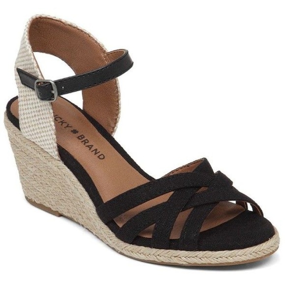 lucky brand black wedges